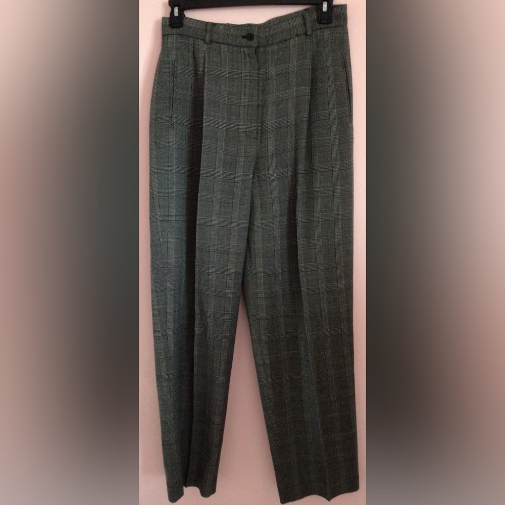 Casual corner gray black rayon wool nylon dress pants size 14